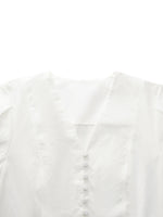 [Preview] V-Neck Long Sleeve Women Blouse With Ribbon GOELIA