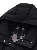 Hooded Long Goose Down Coat With Belt GOELIA