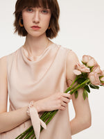 22MM Mulberry Silk Cowl Neck Women Tank Top GOELIA