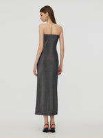 Glitter Women Party Slip Maxi Dress With Detachable Spaghetti Strap GOELIA