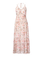 10MM Mulberry Silk Floral Print Women Strap Maxi Dress GOELIA
