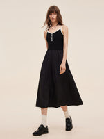 Lyocell Blend Cardigan And Patchwork Strap Maxi Dress Two-Piece Set GOELIA