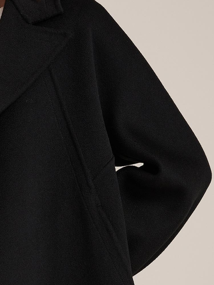 Black 100% Cashmere Classic Coat GOELIA