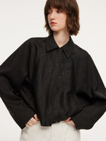 18MM Gambiered Canton Gauze Balloon Hem Women Jacket GOELIA