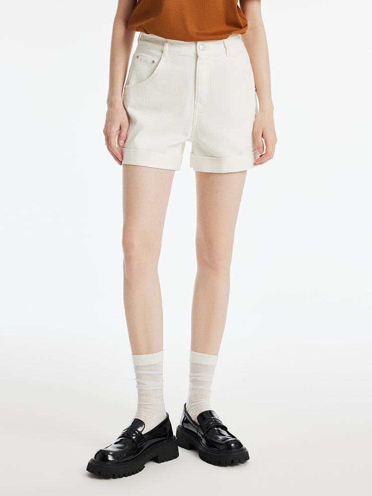 A-Line Folded Hem Women Shorts GOELIA