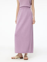 Linen Cotton Blend Women Knit Skirt GOELIA