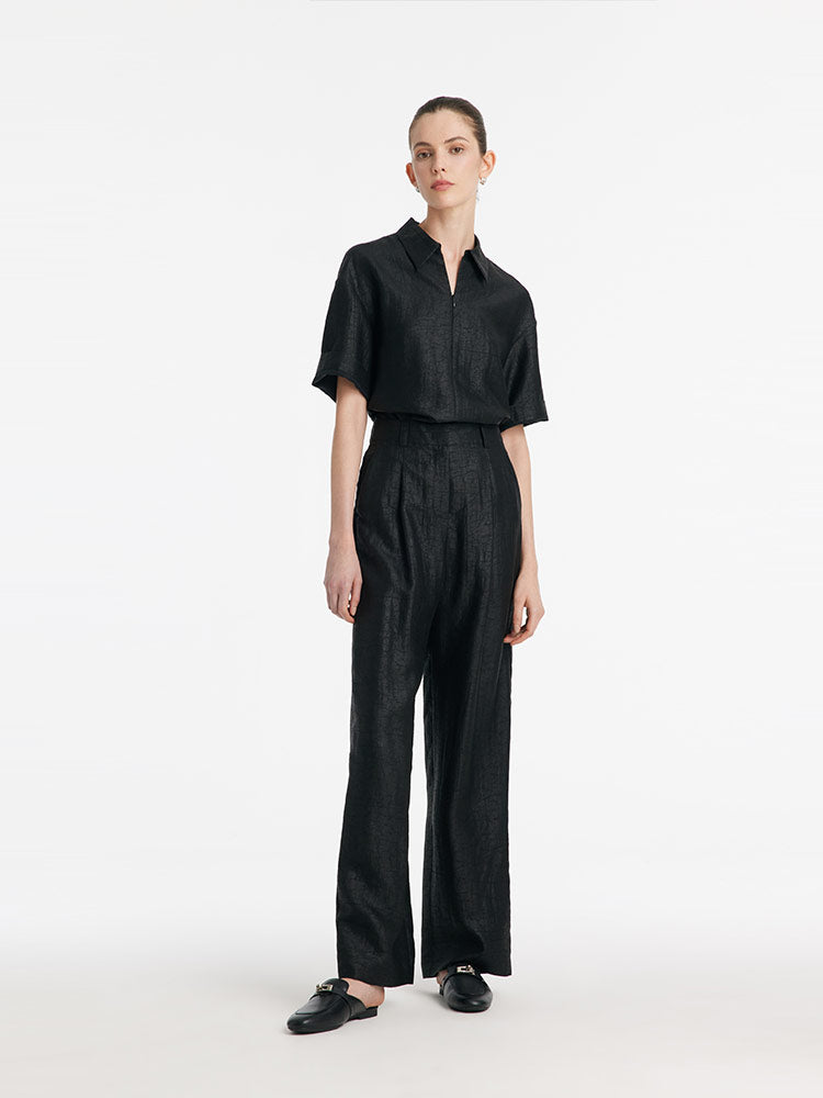 18 Momme Xiang Yun Silk Straight Women Pants GOELIA