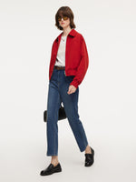 Acetate Blend Denim Adjustable Waist Women Ankle-Length Jeans GOELIA