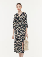100% Cotton Floral Print Twist Front Women Maxi Dress GOELIA