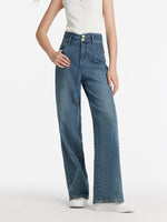 High-Waisted Loose Straight Full Length Women Jeans GOELIA