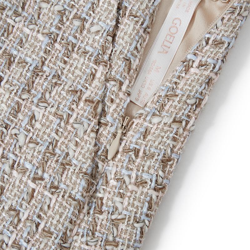 A-line Woolen Tweed Mini Skirt GOELIA