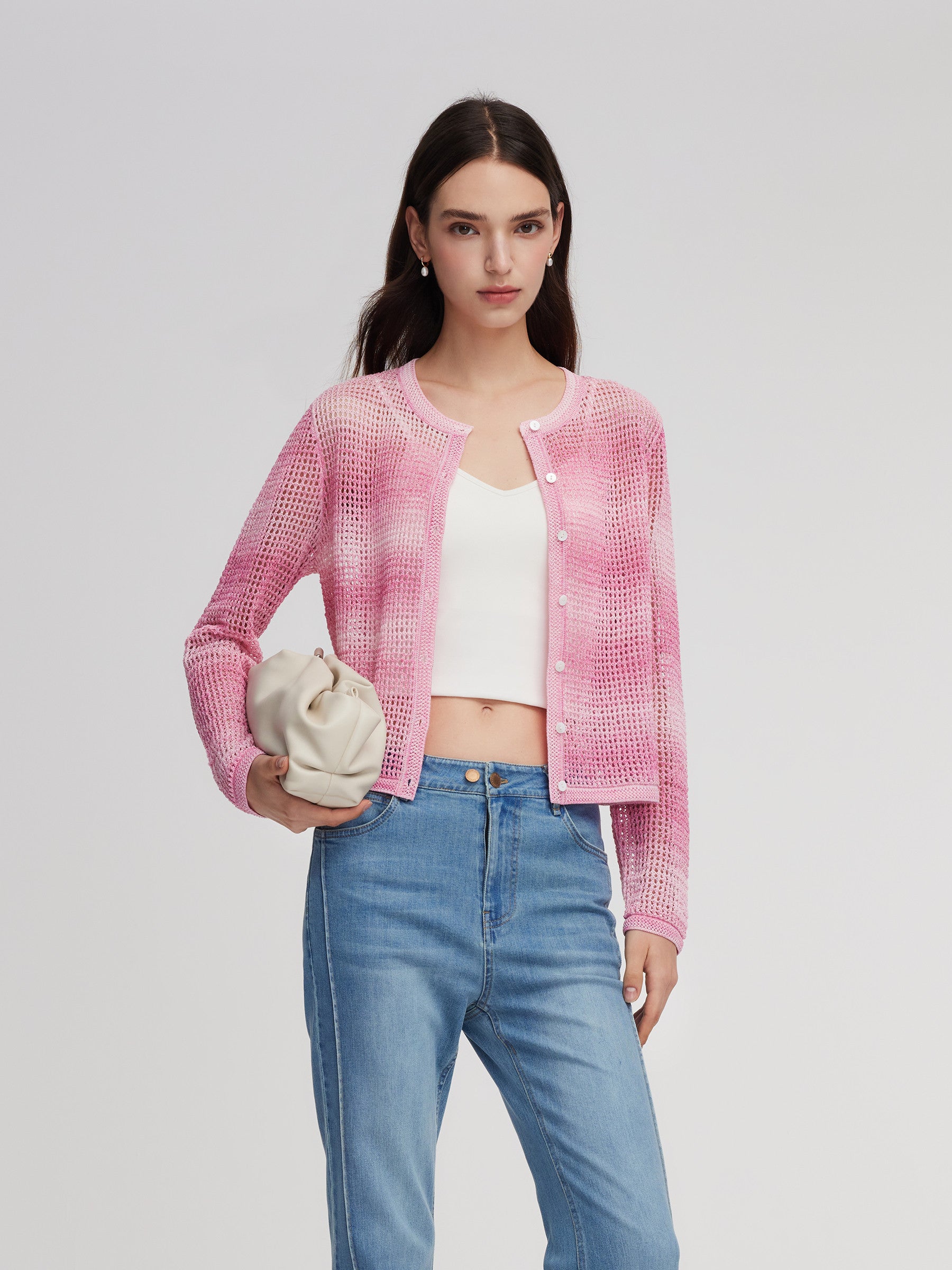 Gradient Openwork Women Cardigan GOELIA