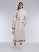 [Preview] Camel Hair Wool Silk Blend Double-Faced Women Wrap Overcoat GOELIA