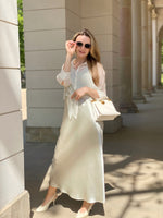 100% Acetate Women Slip Maxi Dress GOELIA