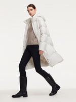 Cocoon Hooded Zip-Up Long Goose Down Coat GOELIA