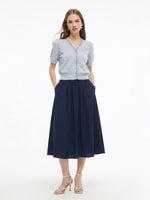 Lyocell Blend Jacquard Knit Top And Skirt Two-Piece Set GOELIA