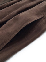 100% Linen Loose Fit Unisex Barrel Leg Pants GOELIA