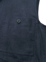 100% Linen Sleeveless Blouse And Skirt Two-Piece Set With Braided Belt GOELIA