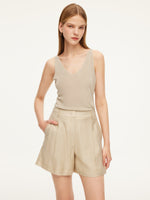 Glittering V-Neck Women Knit Tank Top GOELIA