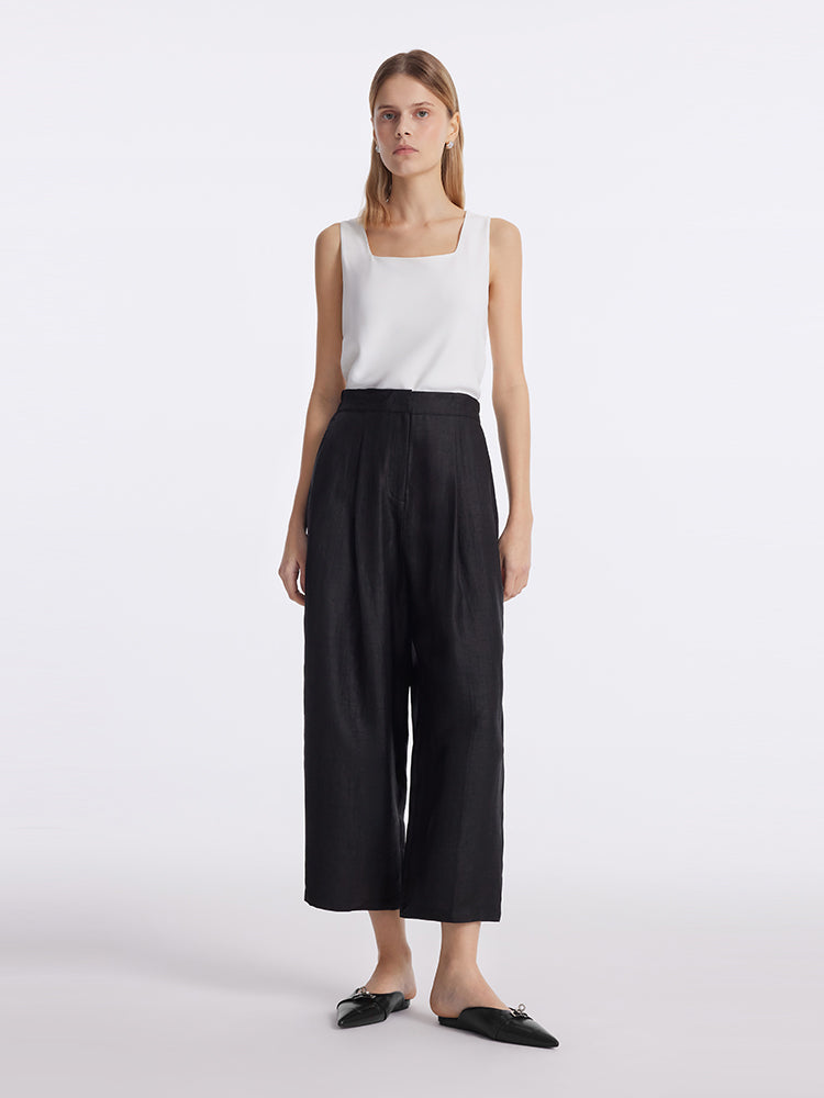 16 Momme Xiang Yun Silk Wide Leg Women Pants GOELIA