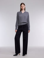 [Preview] Denim Rhinestone High-Waisted Women Micro-Flared Jeans GOELIA