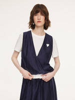 Tencel Blend Mock Layered Top And Skirt Two-Piece Set GOELIA