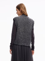 Frayed Trim Sequins Women Vest GOELIA