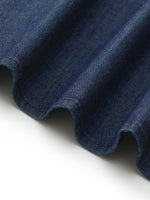 Denim Stretch Women Maxi Shirt Dress GOELIA