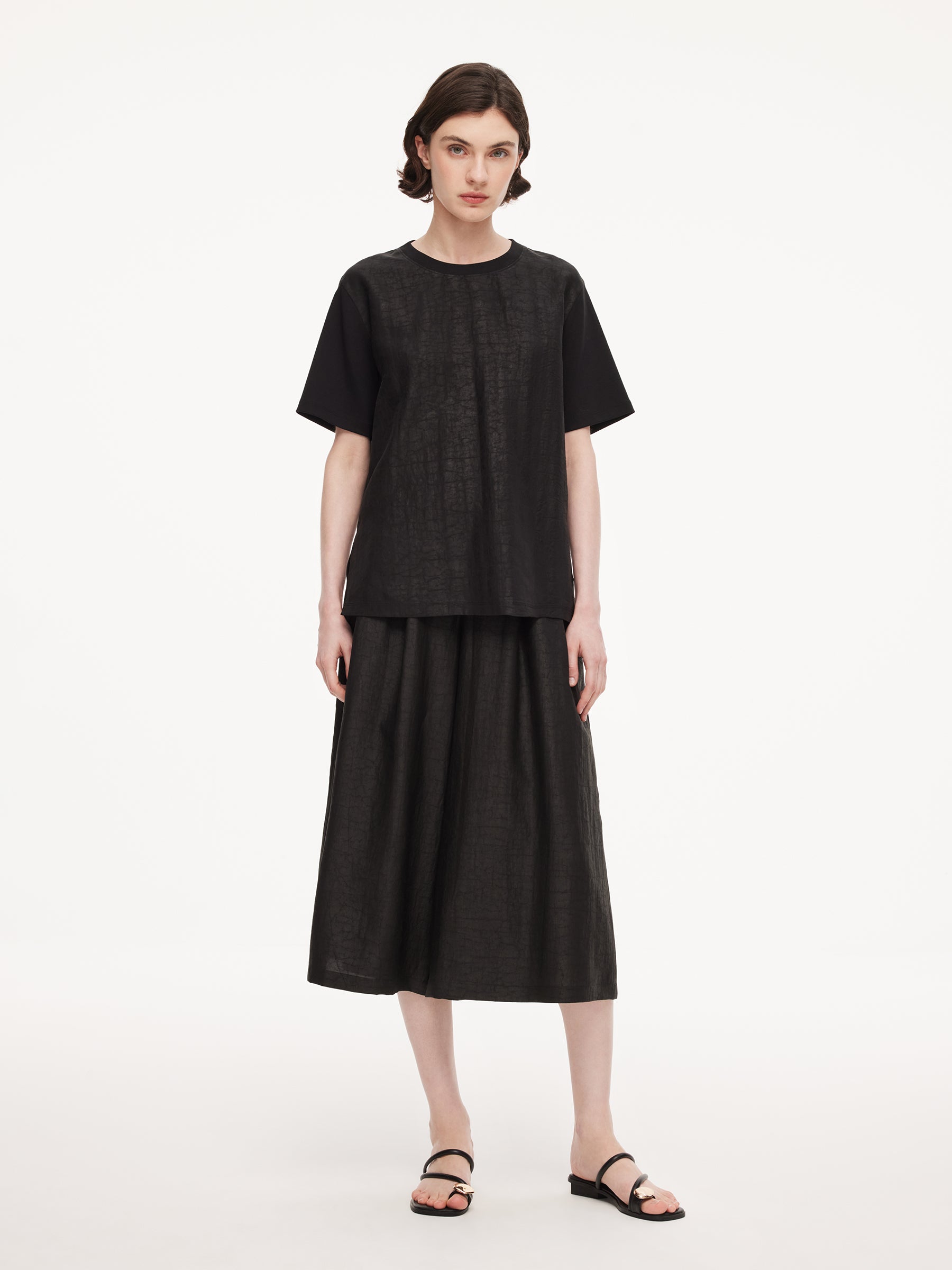 [Preview] 18MM Gambiered Canton Gauze Unisex Patchwork T-Shirt GOELIA