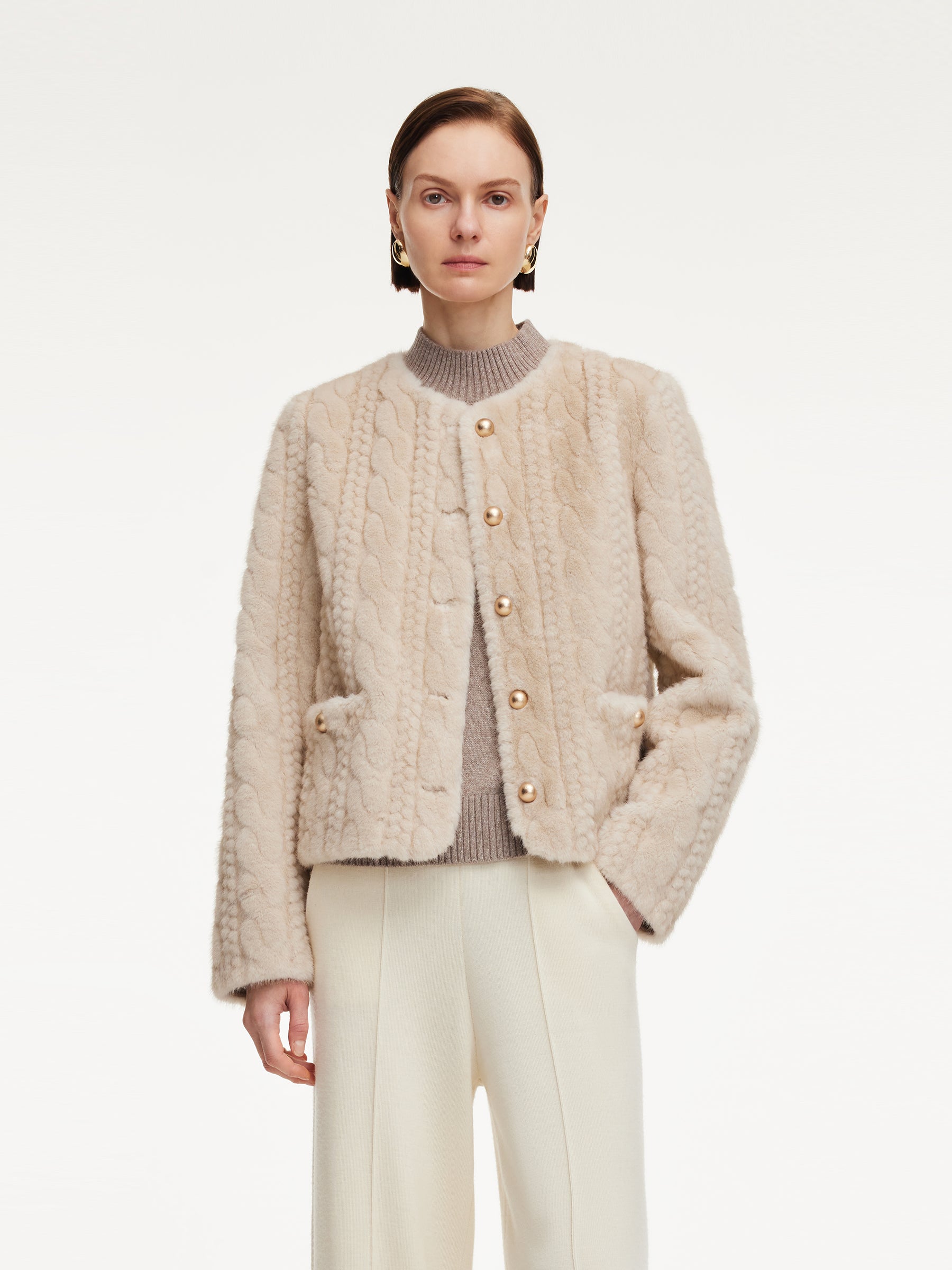 [Preview] Eco-friendly Faux Fur Textured Women Coat GOELIA