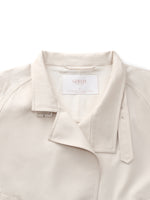Tencel Blend Drawstring Hem Women Short Trench Coat GOELIA