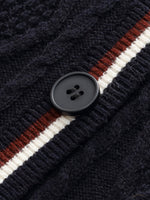 Wool Blend Contrast Trim Women Cardigan GOELIA