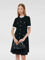 Triacetate Ruffle Women Mini Dress GOELIA