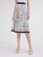 19 Momme Silk Map Printed Skirt GOELIA