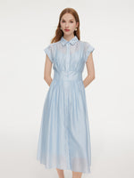 Tencel Blend Women Midi Shirt Dress With Slip GOELIA