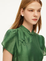 Tencel Blend Women Qipao Mini Dress GOELIA