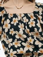 Cotton Floral Print Convertible Neckline Women Tunic Top GOELIA