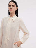 Pleated Sleeveless Mini Dress And Shirt Two-Piece Set With Ribbon GOELIA