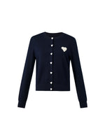 Tencel Wool Blend Heart Print Women Cardigan GOELIA