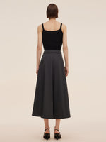 Worsted Wool Blend A-Line Women Skirt GOELIA