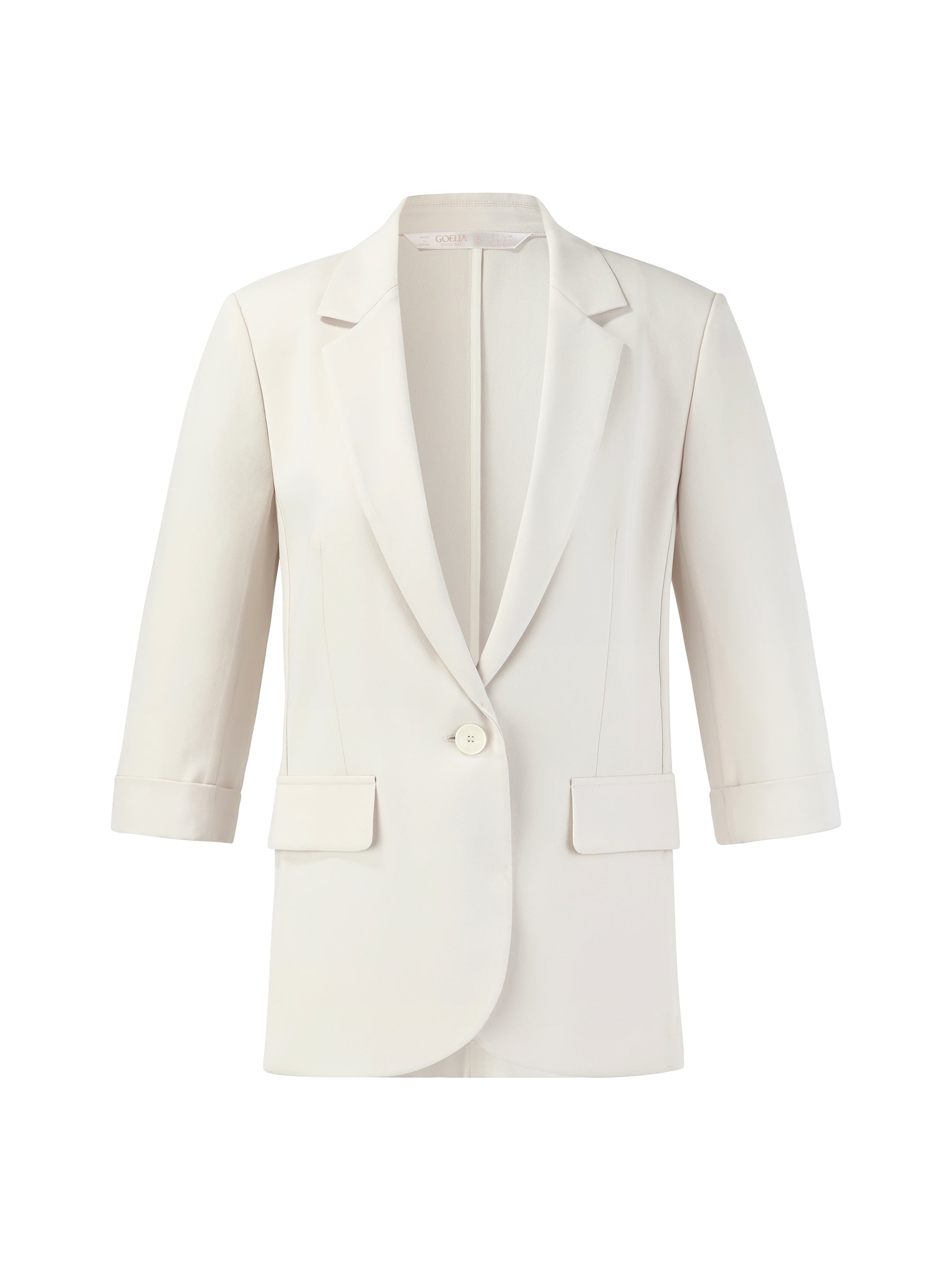 Acetate Blend 3/4 Sleeve Women Blazer GOELIA