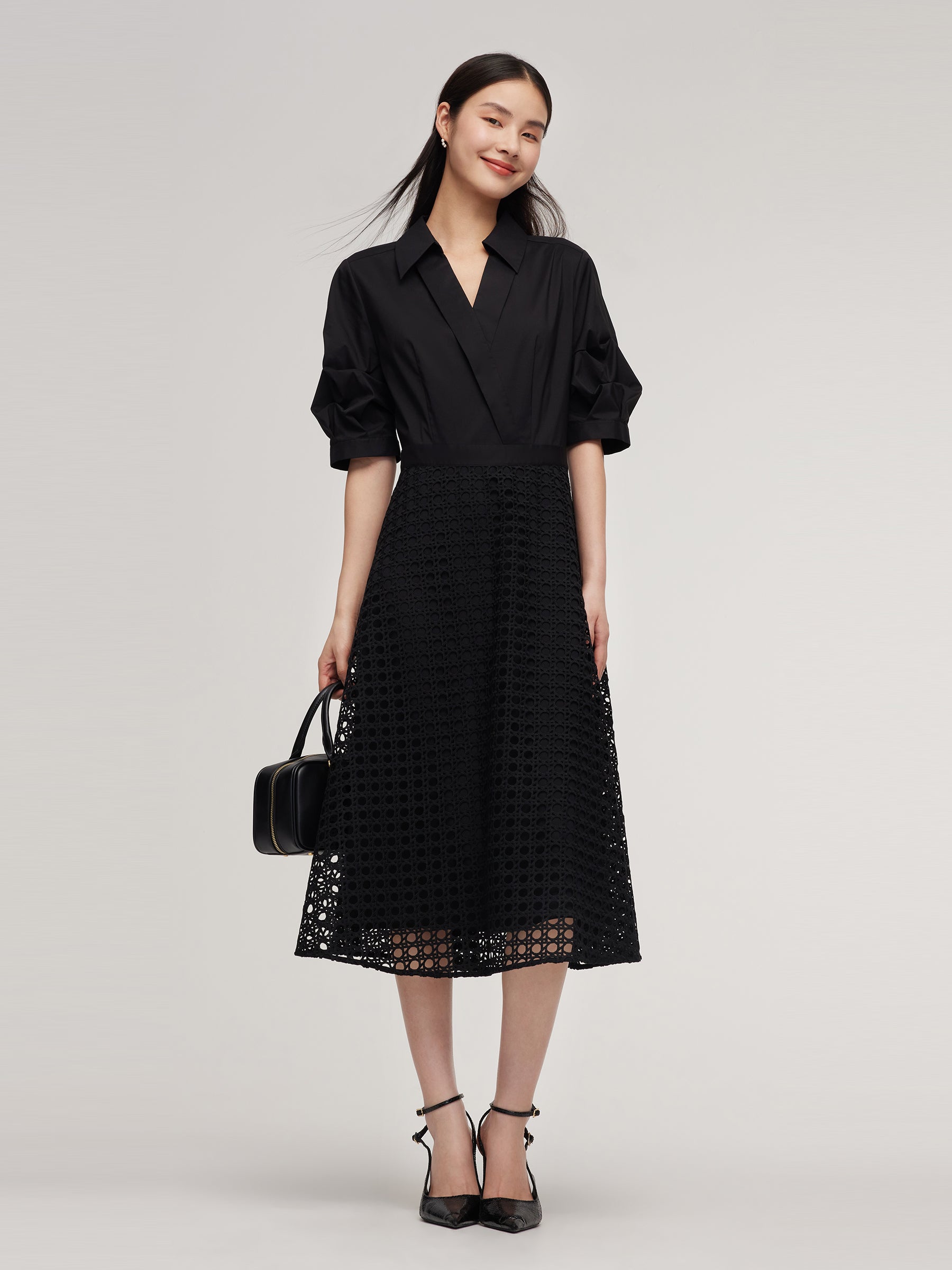 Lace Patchwork Women Maxi Dress GOELIA