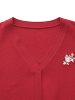 [Preview] Tencel Blend Floral Embroidered Women Knit Top GOELIA