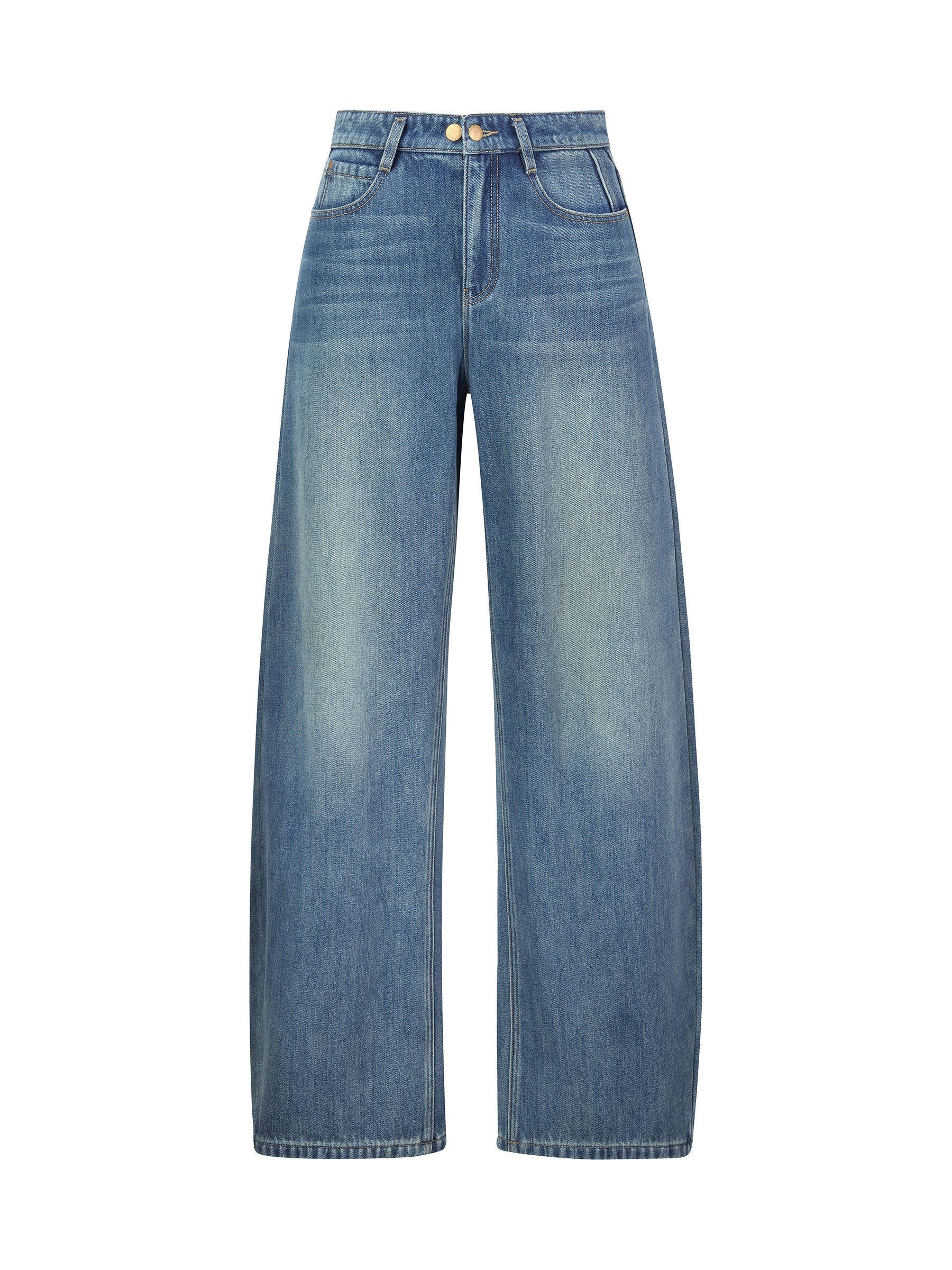 [Preview] 100% Cotton Denim Fleece Lined Women Curved Jeans GOELIA