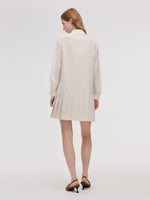 Pleated Sleeveless Mini Dress And Shirt Two-Piece Set With Ribbon GOELIA