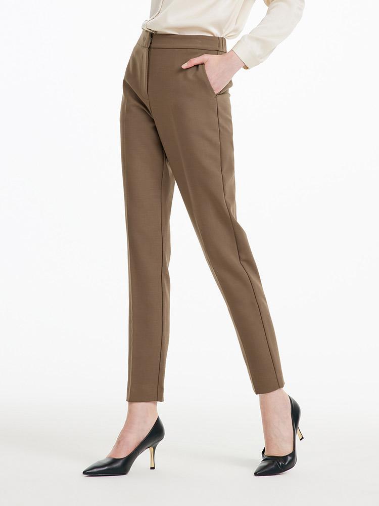 Double Layer Worsted Wool Tapered Pants GOELIA