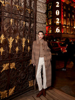 Cashmere Wool Blend Plaid Double-Faced Women Wrap Overcoat GOELIA