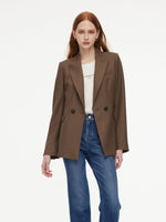 100% Worsted Merino Wool Women Blazer GOELIA