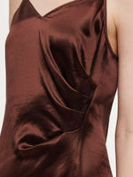 100% Acetate Women Strap Maxi Dress With Floral Choker And Eye Mask GOELIA