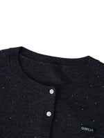 [Preview] 100% Wool Rhinestone Cardigan And Skirt Two-Piece Set GOELIA
